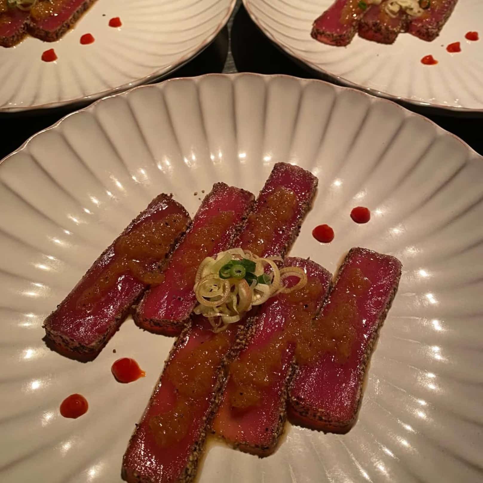 Aburi Tuna Pepper Sesame Soy Sauce, em Itoh Dining Kyoto